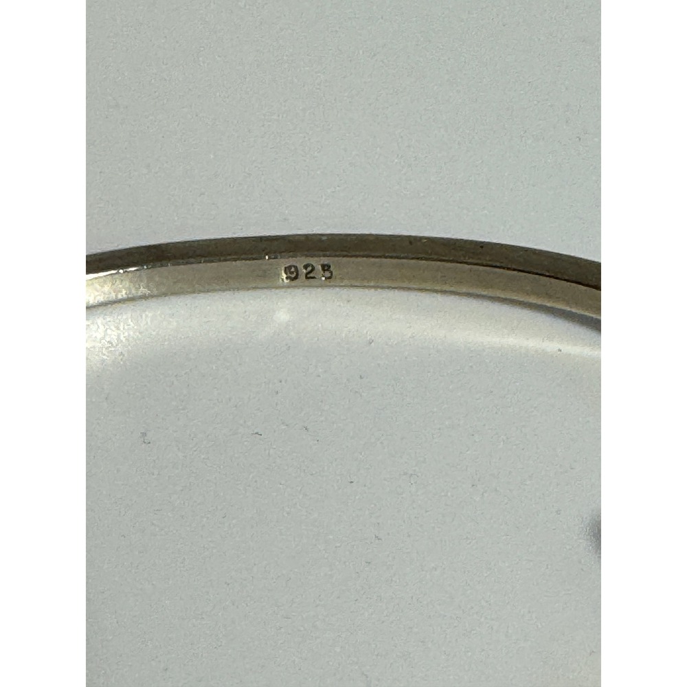 Taxco Bangle Bracelet Women OS Silver Good Vintage 925 Inlay Flower Mexico - Picture 3 of 10